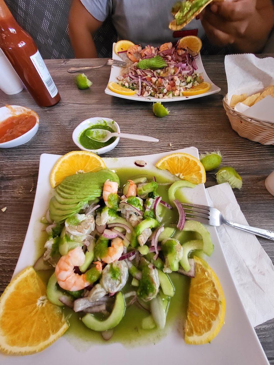 Restaurant menu highlighting caldos and plates.